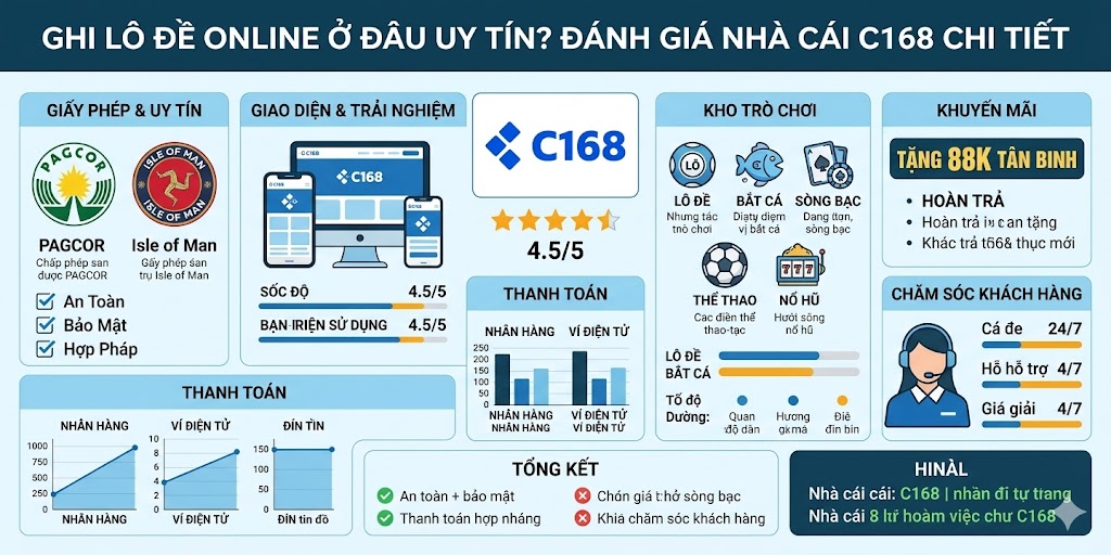 Ghi Lô Đề Online Ở Đâu Uy Tín? Đánh Giá Nhà Cái C168 Chi Tiết 3 Nhà cái C168 là - Địa chỉ ghi lô đề online ở đâu uy tín và an toàn nhất